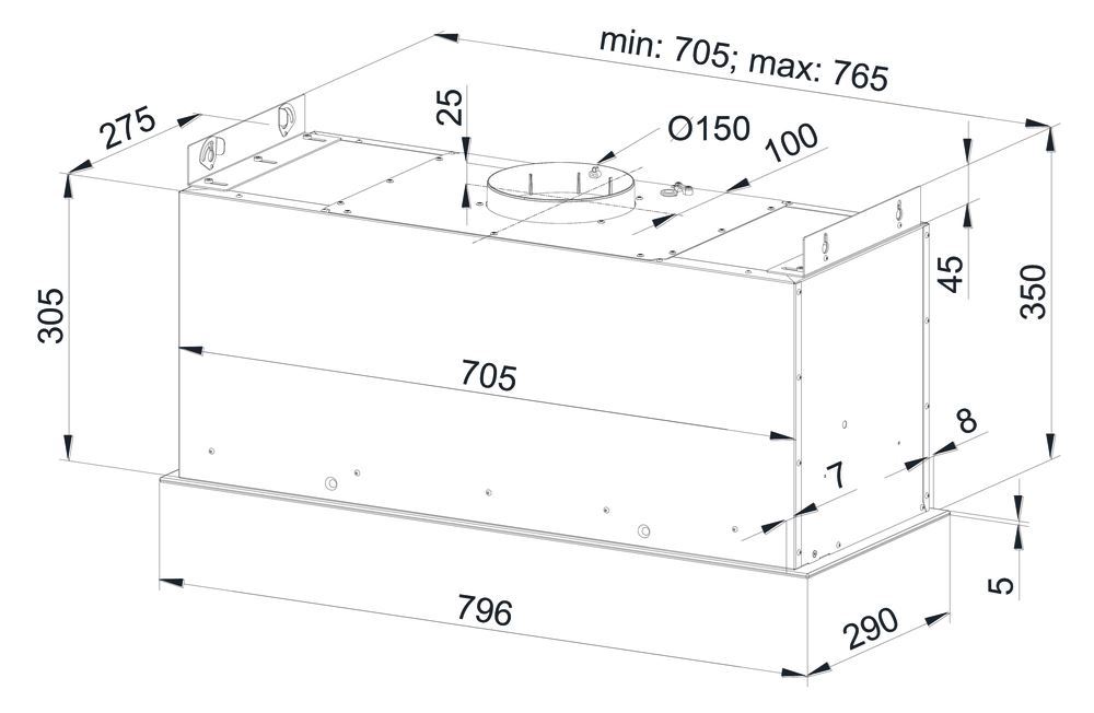 Obrázek ODSAVAČ PLNĚ VESTAVNÝ KMV8020BLG