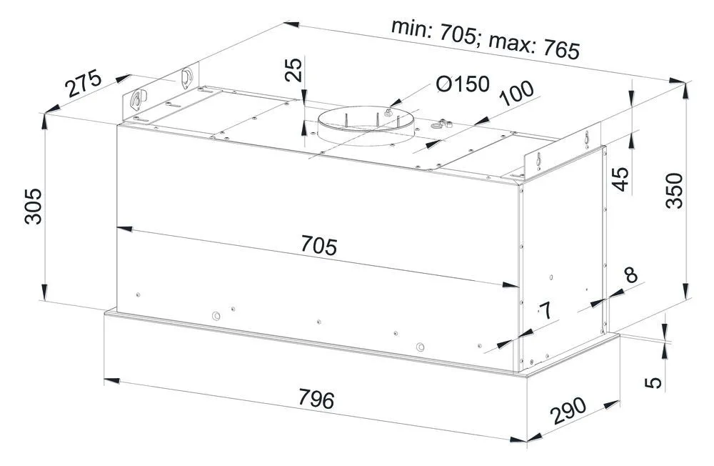 Obrázek ODSAVAČ PLNĚ VESTAVNÝ KMV8020BLG