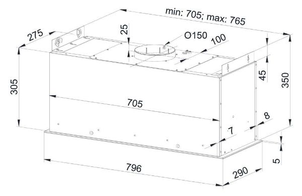 Obrázek ODSAVAČ PLNĚ VESTAVNÝ KMV8020BLG