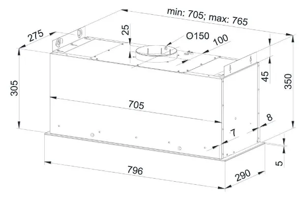Obrázek ODSAVAČ PLNĚ VESTAVNÝ KMV8020BLG