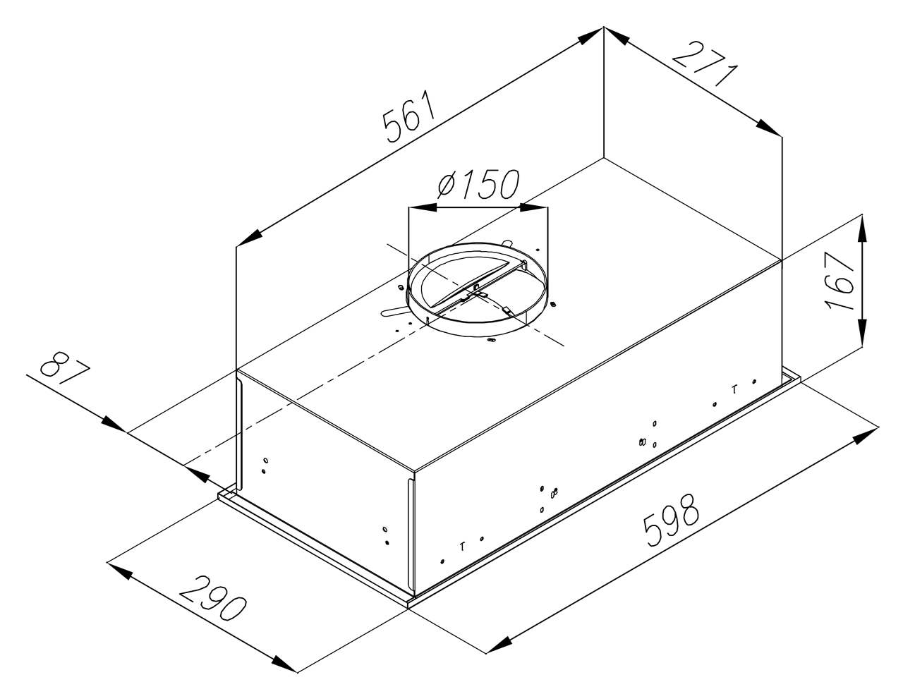 Obrázek ODSAVAČ PLNĚ VESTAVNÝ  KOV5012BL