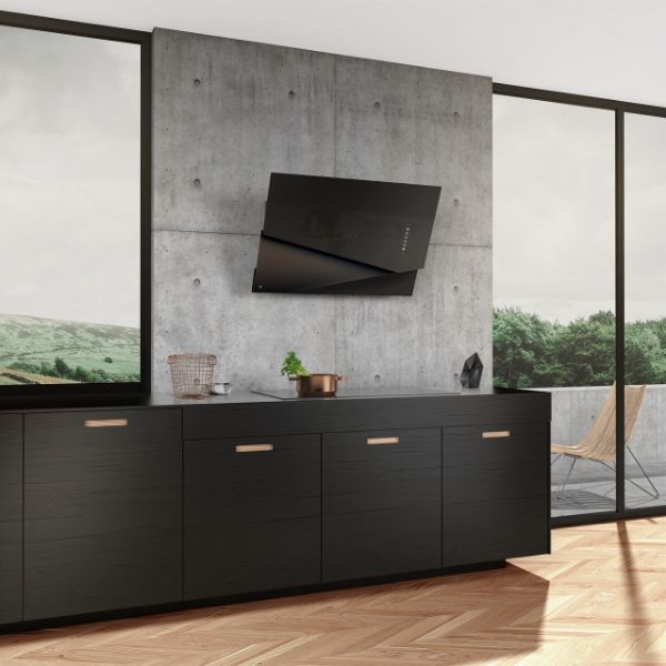 Obrázek Odsavač šikmý komínový Trio Black (CDP9001CC)