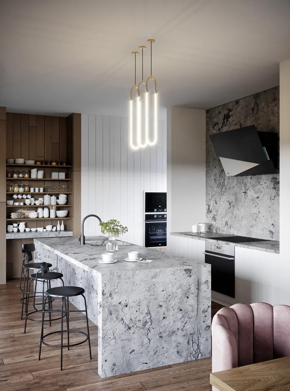 Obrázek Odsavač šikmý komínový Trio Black Inox (CDP9001CI)