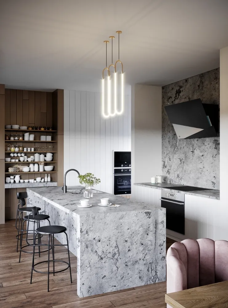 Obrázek Odsavač šikmý komínový Trio Black Inox (CDP9001CI)