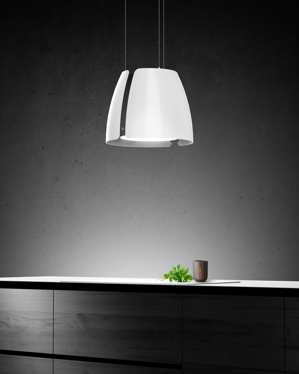Obrázek Odsavač ostrůvkový Miss W Glossy White (CDW5001B)