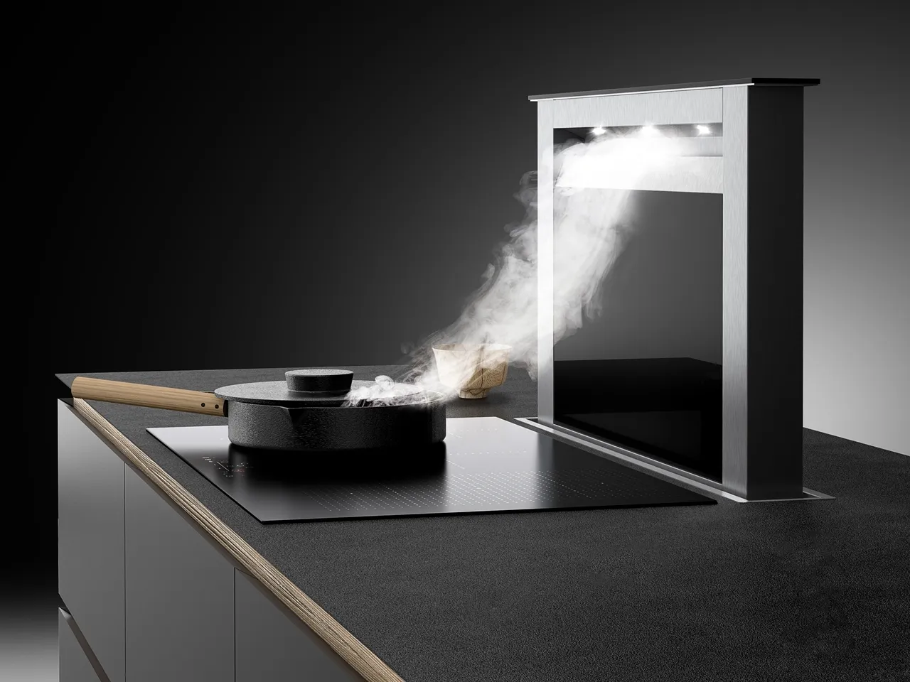 Obrázek Odsavač výsuvný z pracovní desky MOONDRAFT 90 Inox CDB9001IC