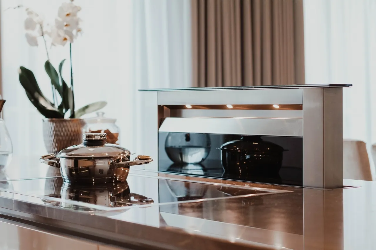 Obrázek Odsavač výsuvný z pracovní desky MOONDRAFT 90 Inox CDB9001IC