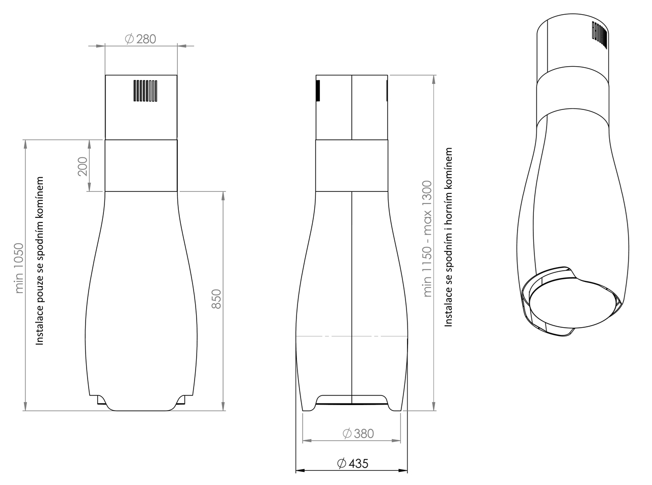 Obrázek Odsavač ostrůvkový Hydria White (CDW4401B)