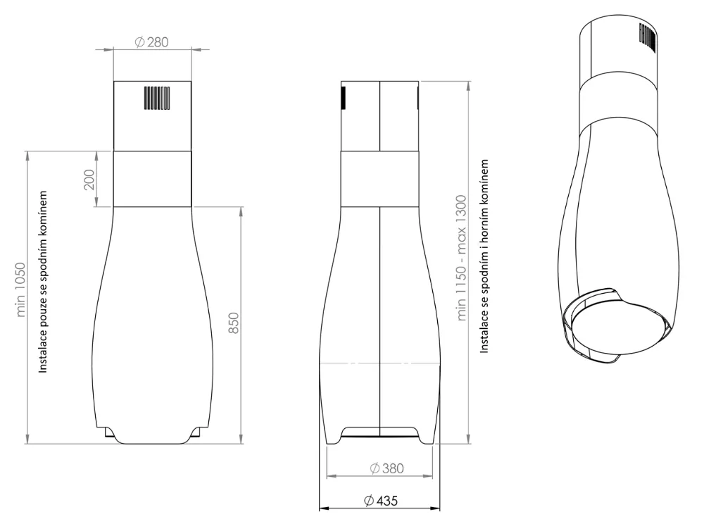 Obrázek Odsavač ostrůvkový Hydria White (CDW4401B)