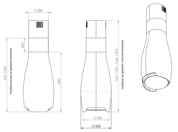 Obrázek Odsavač ostrůvkový Hydria White (CDW4401B)