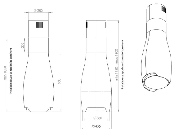 Obrázek Odsavač ostrůvkový Hydria White (CDW4401B)