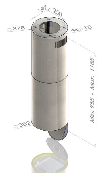 Obrázek Odsavač ostrůvkový Tubus W Black (CDW3801C)