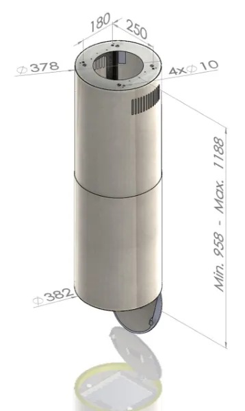 Obrázek Odsavač ostrůvkový Tubus W Copper (CDW3801R)
