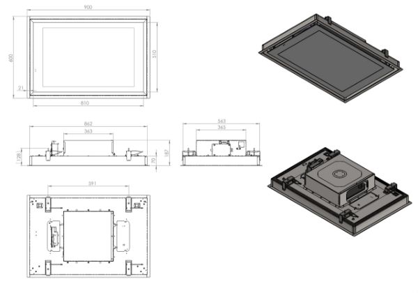 Obrázek Odsavač vestavný stropní SU Frame White (CDS9002B)