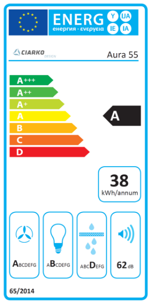 Obrázek Odsavač vestavný do skříňky Aura 55 Black (CDZ5501C)