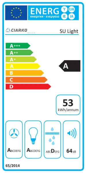 Obrázek Odsavač vestavný stropní SU Light Inox White (CDS9001IB)