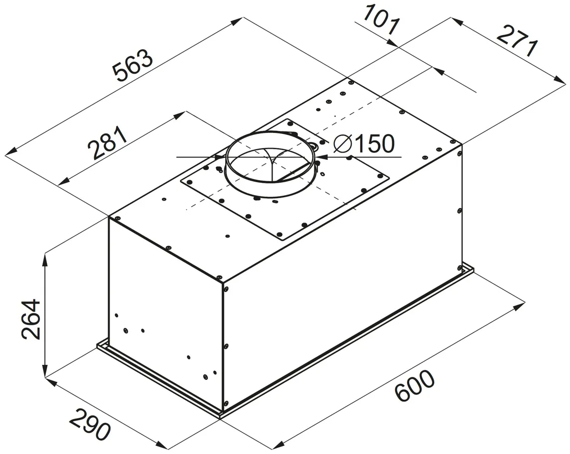 Obrázek ODSAVAČ PLNĚ VESTAVNÝ KOV6600BLG
