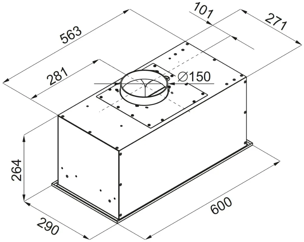 Obrázek ODSAVAČ PLNĚ VESTAVNÝ KOV6600BLG