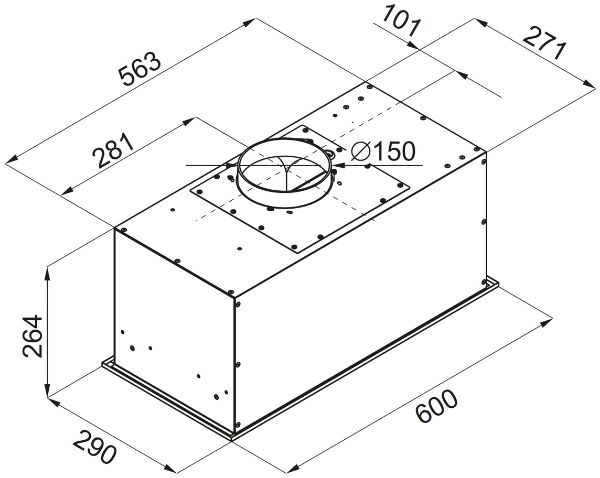 Obrázek ODSAVAČ PLNĚ VESTAVNÝ KOV6600BLG
