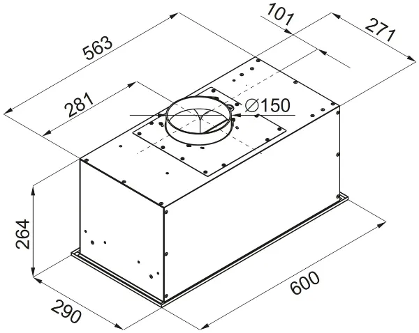 Obrázek ODSAVAČ PLNĚ VESTAVNÝ KOV6600BLG