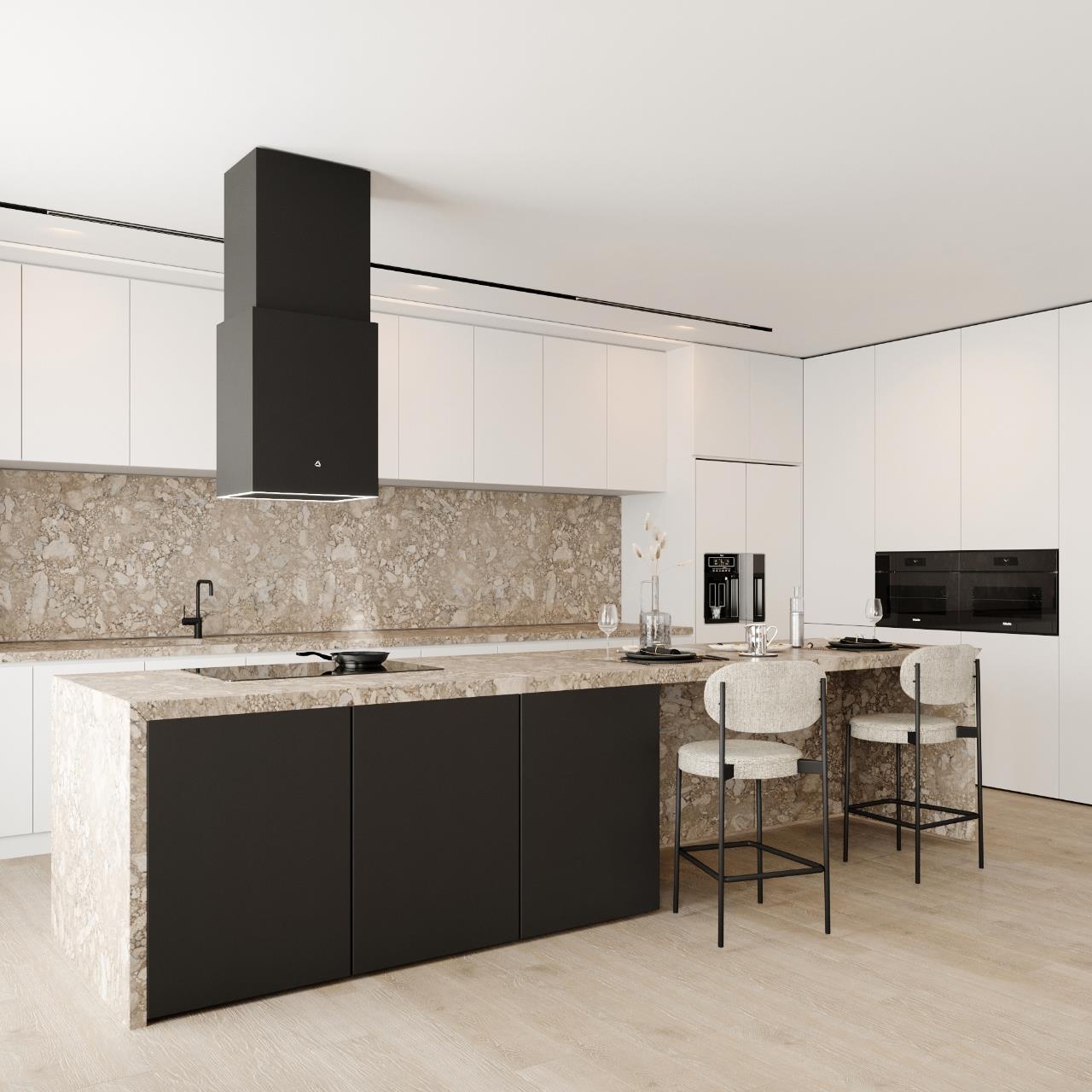 Obrázek Odsavač ostrůvkový Cube W Black (CDW4001C)