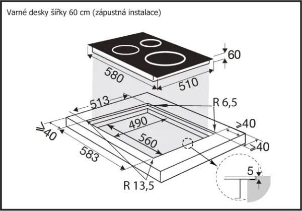 Obrázek DESKA INDUKČNÍ BPI1641SB