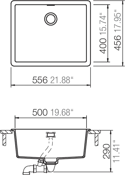 Obrázek Dřez GREENWICH N-100L Magma (horní uložení)