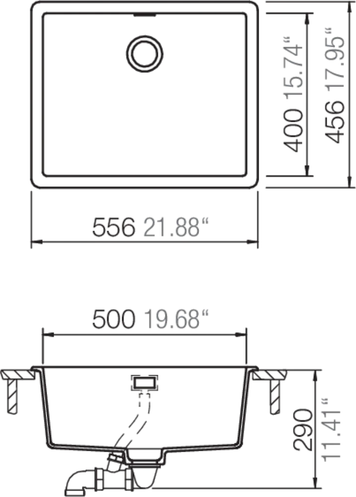 Obrázek Dřez GREENWICH N-100L Magma (horní uložení)