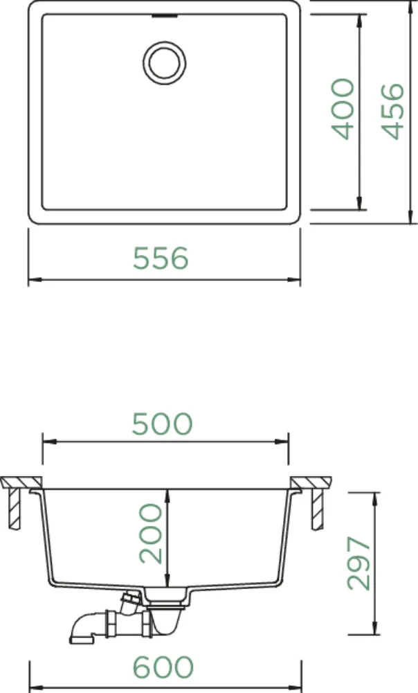 Obrázek Dřez GREENWICH N-100L Magma (do roviny)