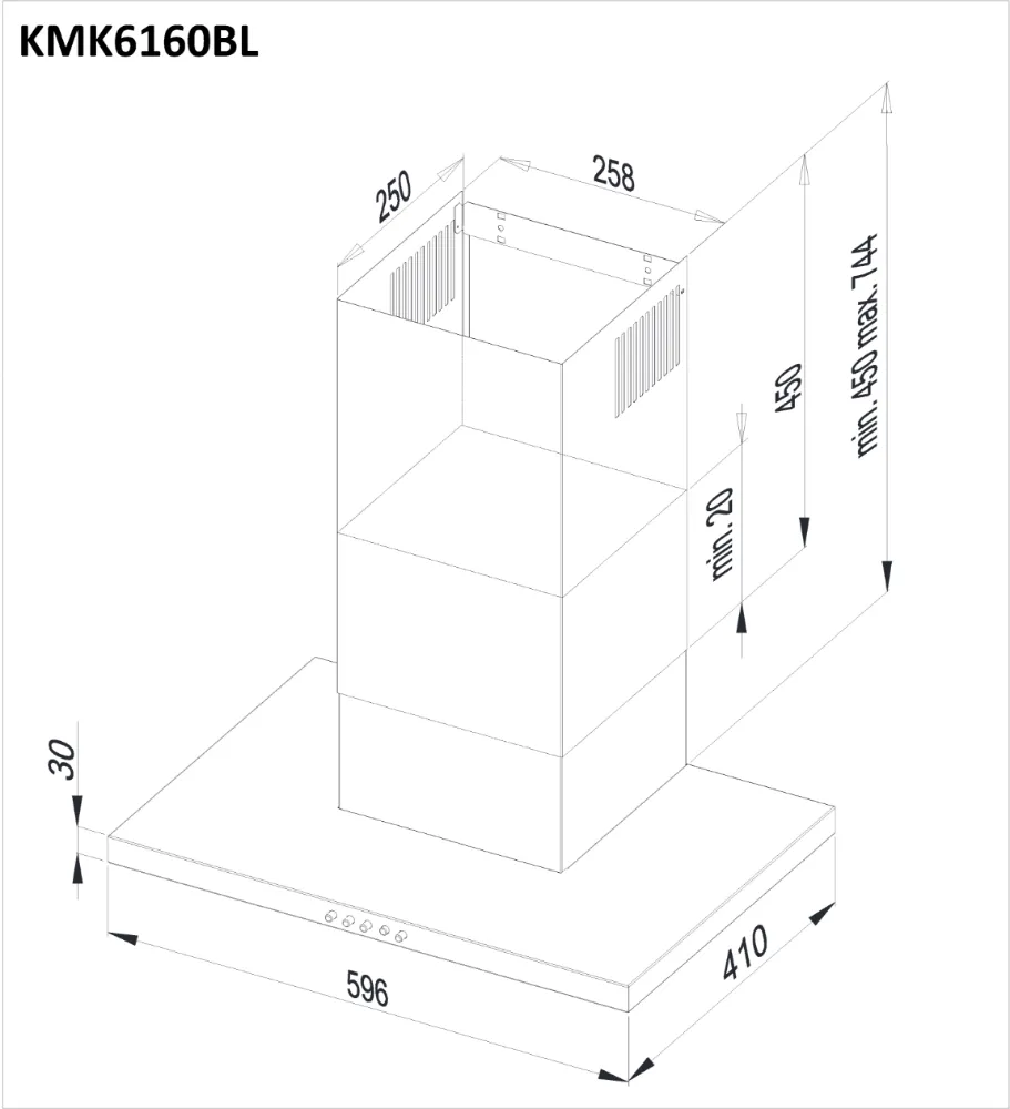 Obrázek Odsavač komínový KMK6160BL