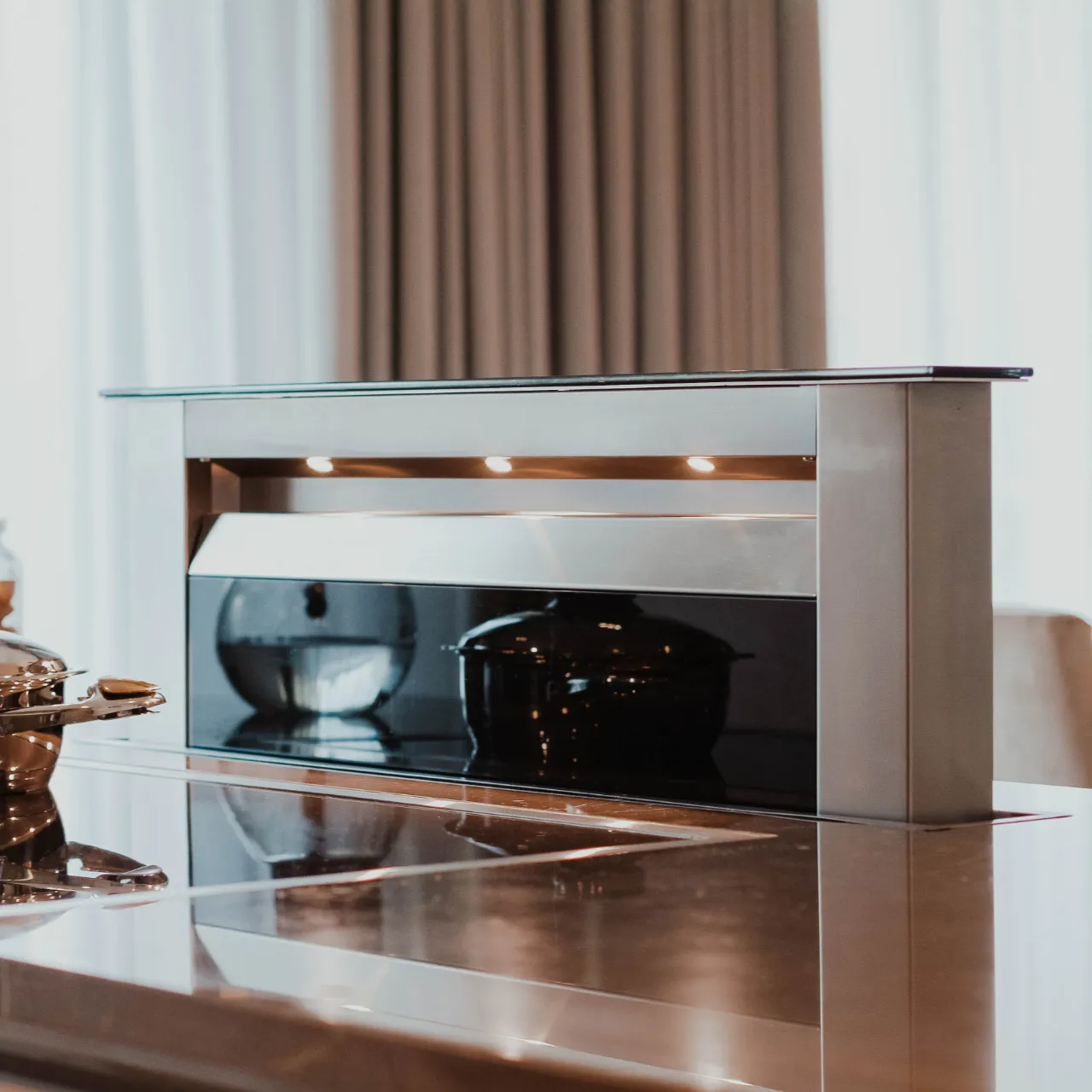 Obrázek Odsavač výsuvný z pracovní desky MOONDRAFT 90 Inox CDB9001IC