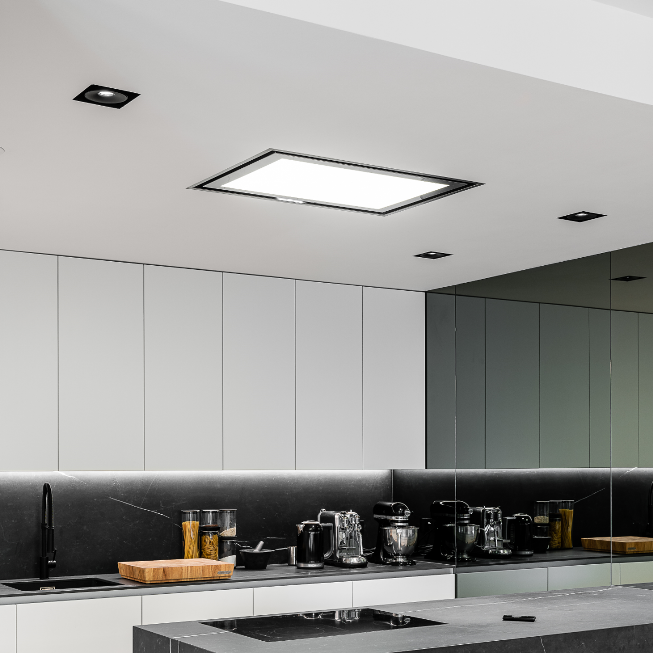 Obrázek Odsavač vestavný stropní SU Light Inox White (CDS9001IB)