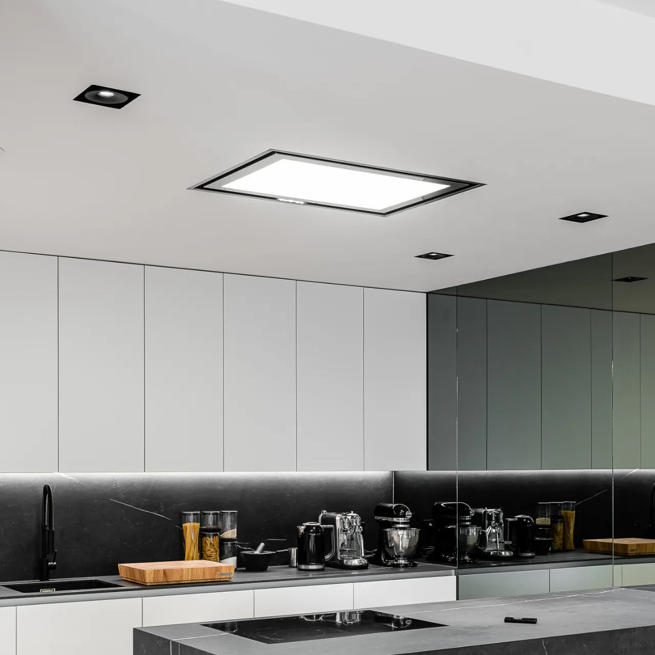 Obrázek Odsavač vestavný stropní SU Light Inox White (CDS9001IB)