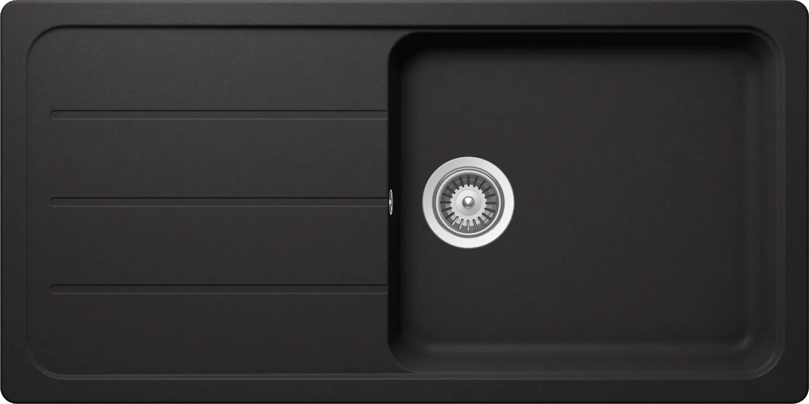 Obrázek Dřez FORMHAUS D-100L NERO Horní uložení