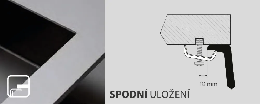Obrázek Dřez FORMHAUS D-100 CROMA Spodní uložení