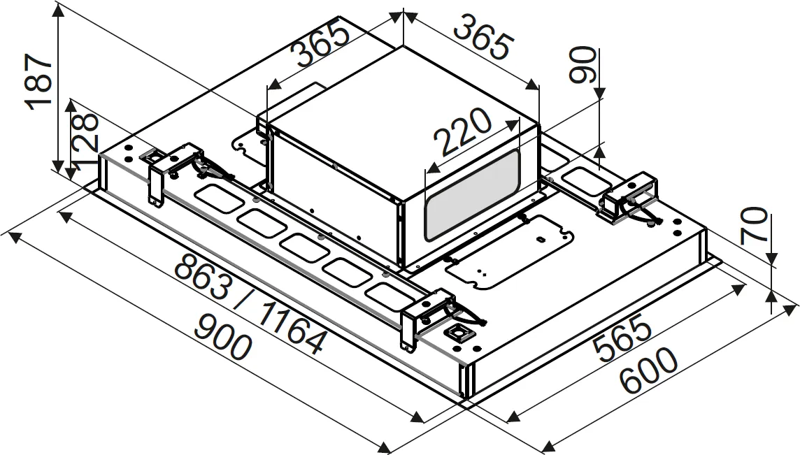 Obrázek ODSAVAČ VESTAVNÝ STROPNÍ DHL2993W