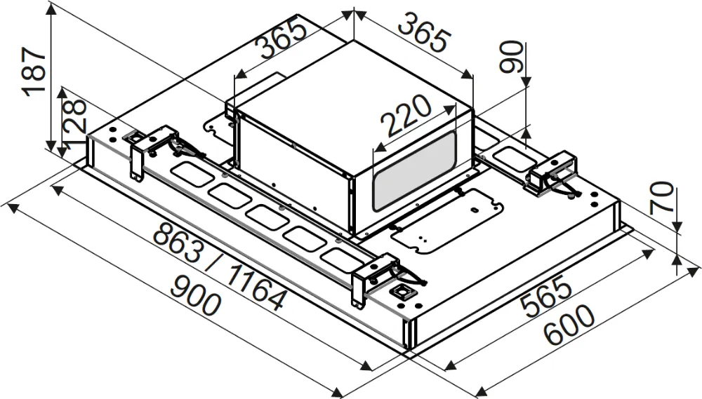 Obrázek ODSAVAČ VESTAVNÝ STROPNÍ DHL2993W