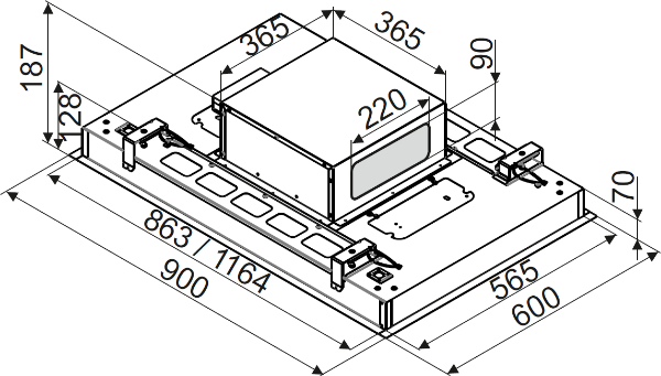 Obrázek ODSAVAČ VESTAVNÝ STROPNÍ DHL2993W