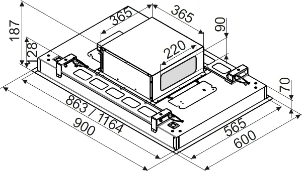 Obrázek ODSAVAČ VESTAVNÝ STROPNÍ DHL2993W