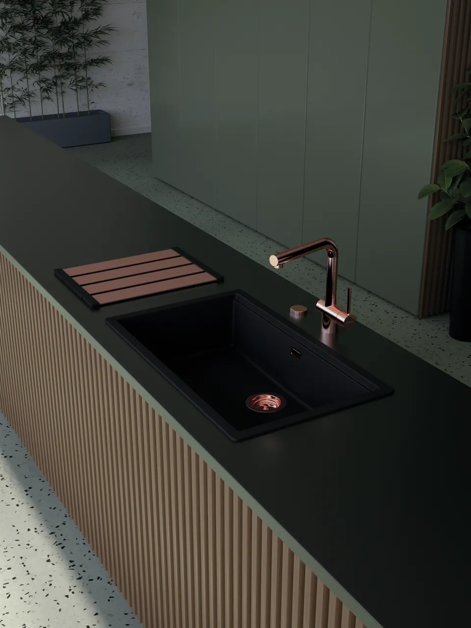 Obrázek Dřez KIRUNA N-100XL NIGHT Spodní uložení