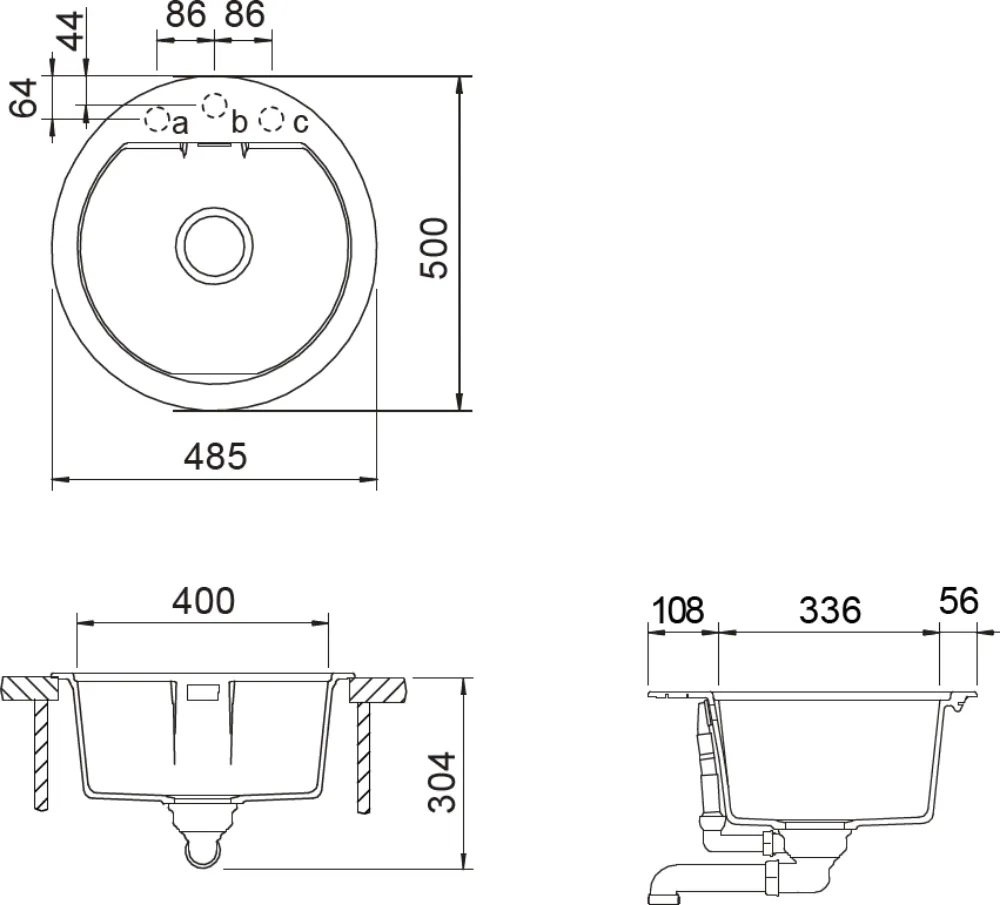 Obrázek Dřez MONO R-100 DUSK Horní uložení