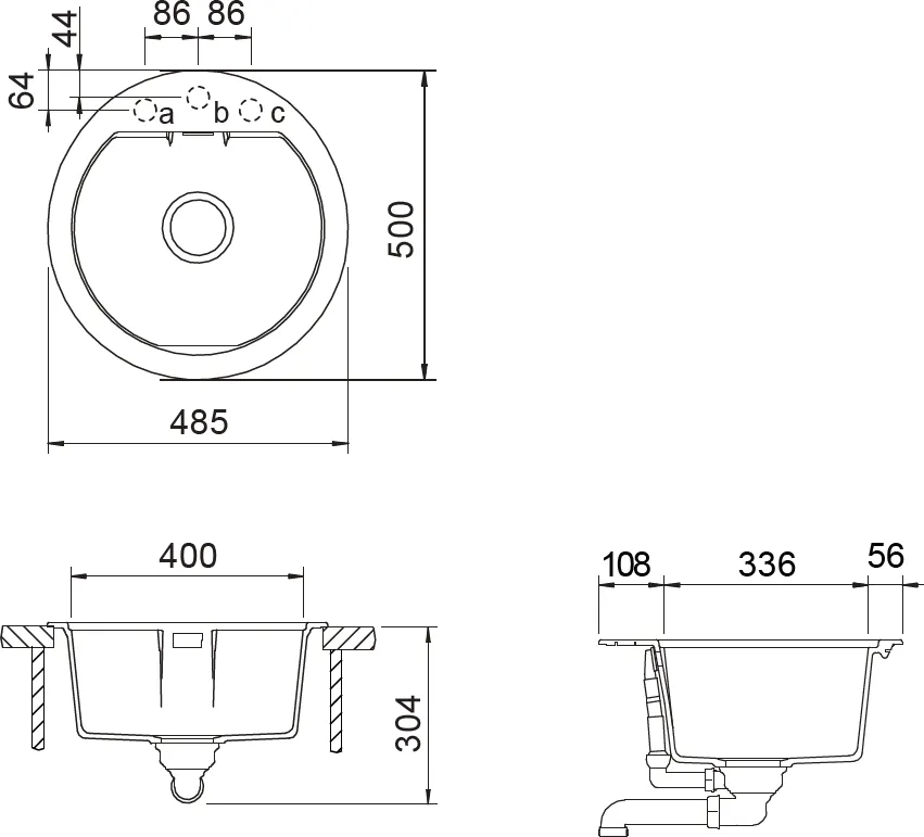 Obrázek Dřez MONO R-100 DUSK Spodní uložení