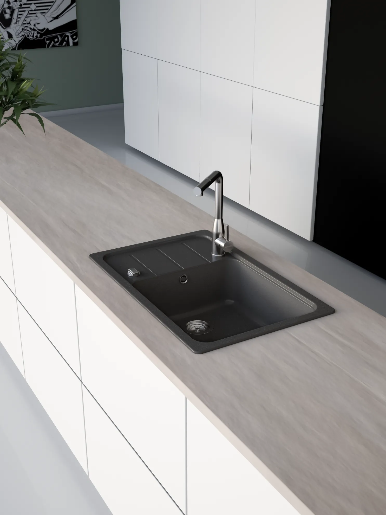 Obrázek Dřez FORMHAUS D-100LS ONYX Spodní uložení