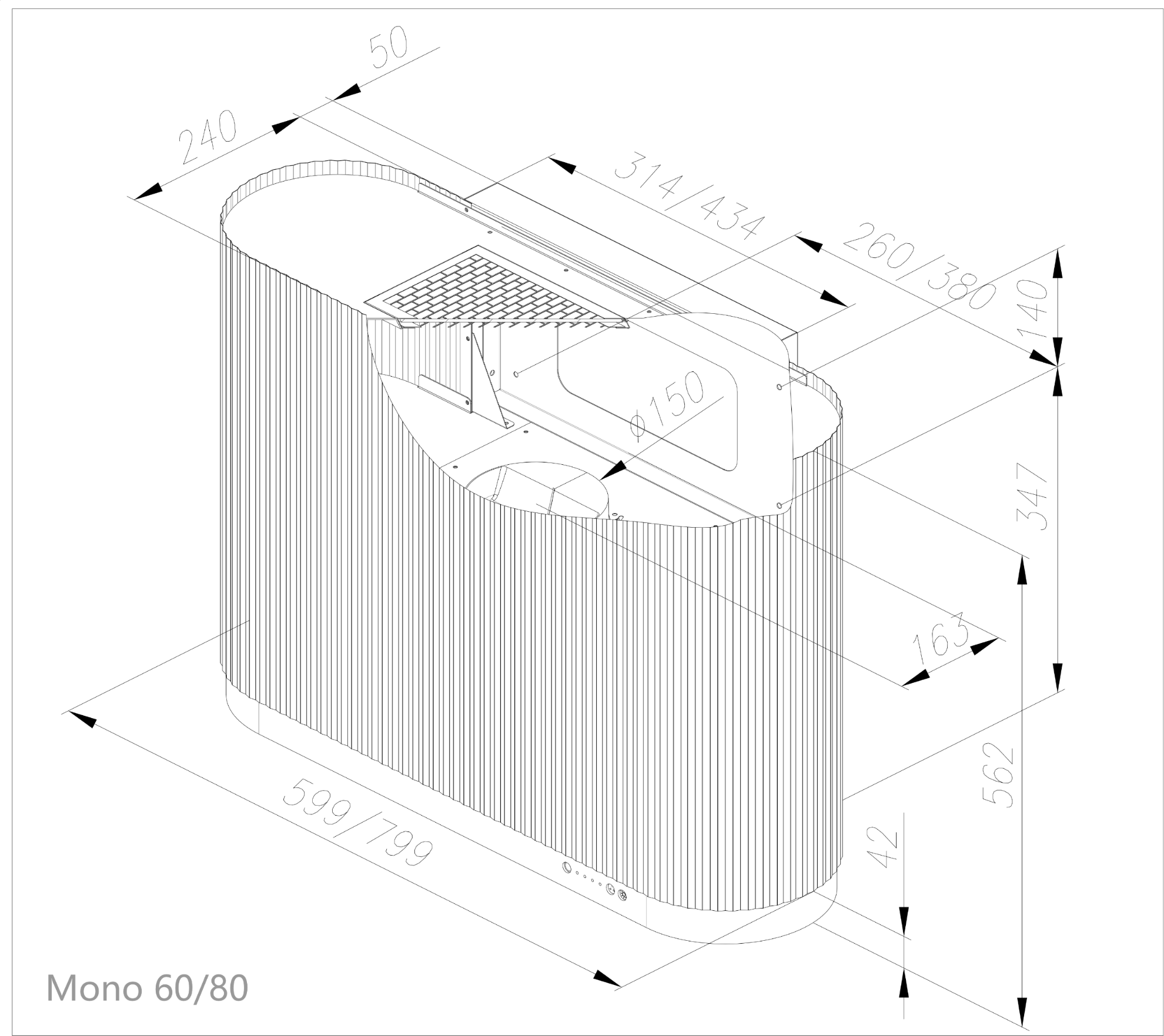Obrázek Odsavač komínový MONO 60 Green CDP6003GR