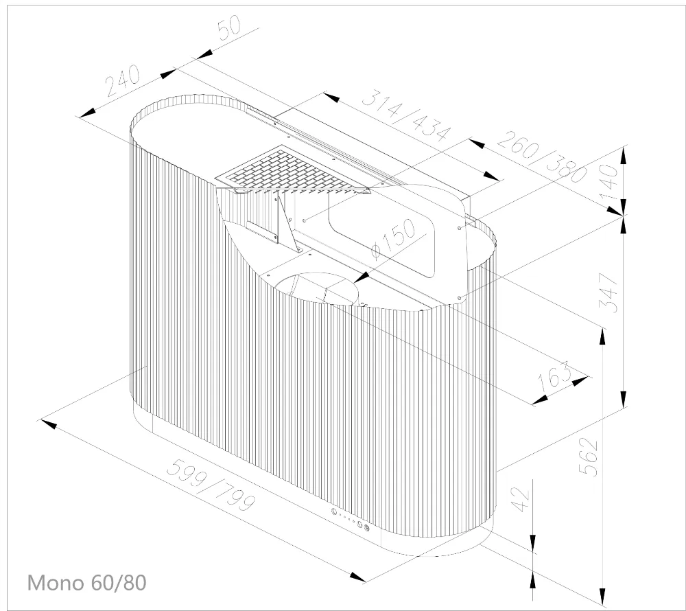 Obrázek Odsavač komínový MONO 60 Green CDP6003GR
