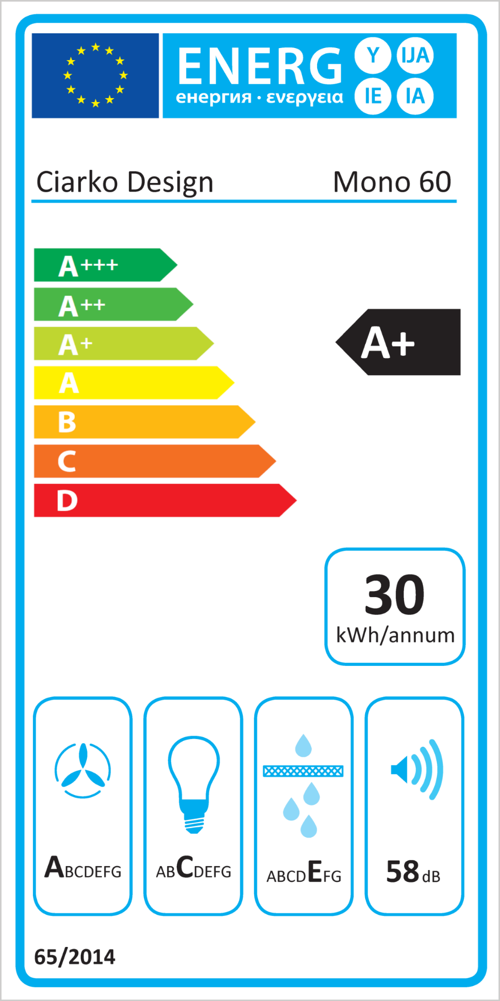 Obrázek Odsavač komínový MONO 60 Green CDP6003GR