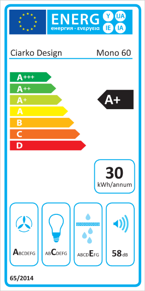 Obrázek Odsavač komínový MONO 60 Green CDP6003GR