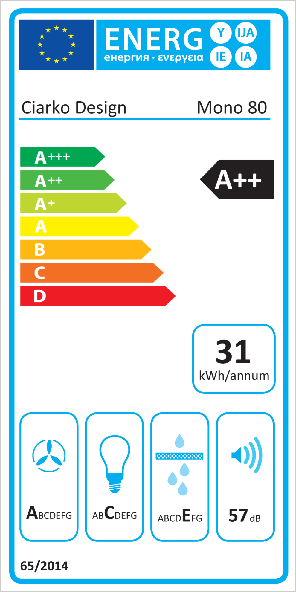 Obrázek Odsavač komínový MONO 80 Green CDP8001GR