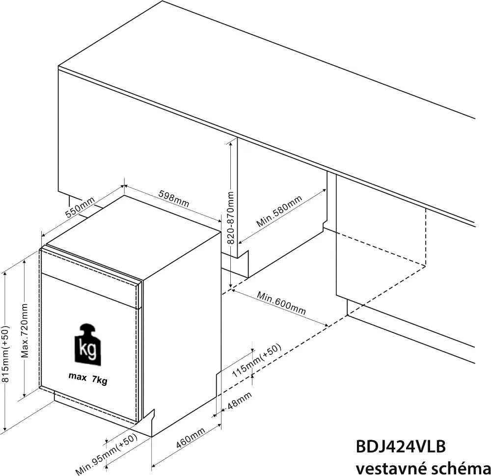 Obrázek Myčka plně vestavná BDJ424VLB