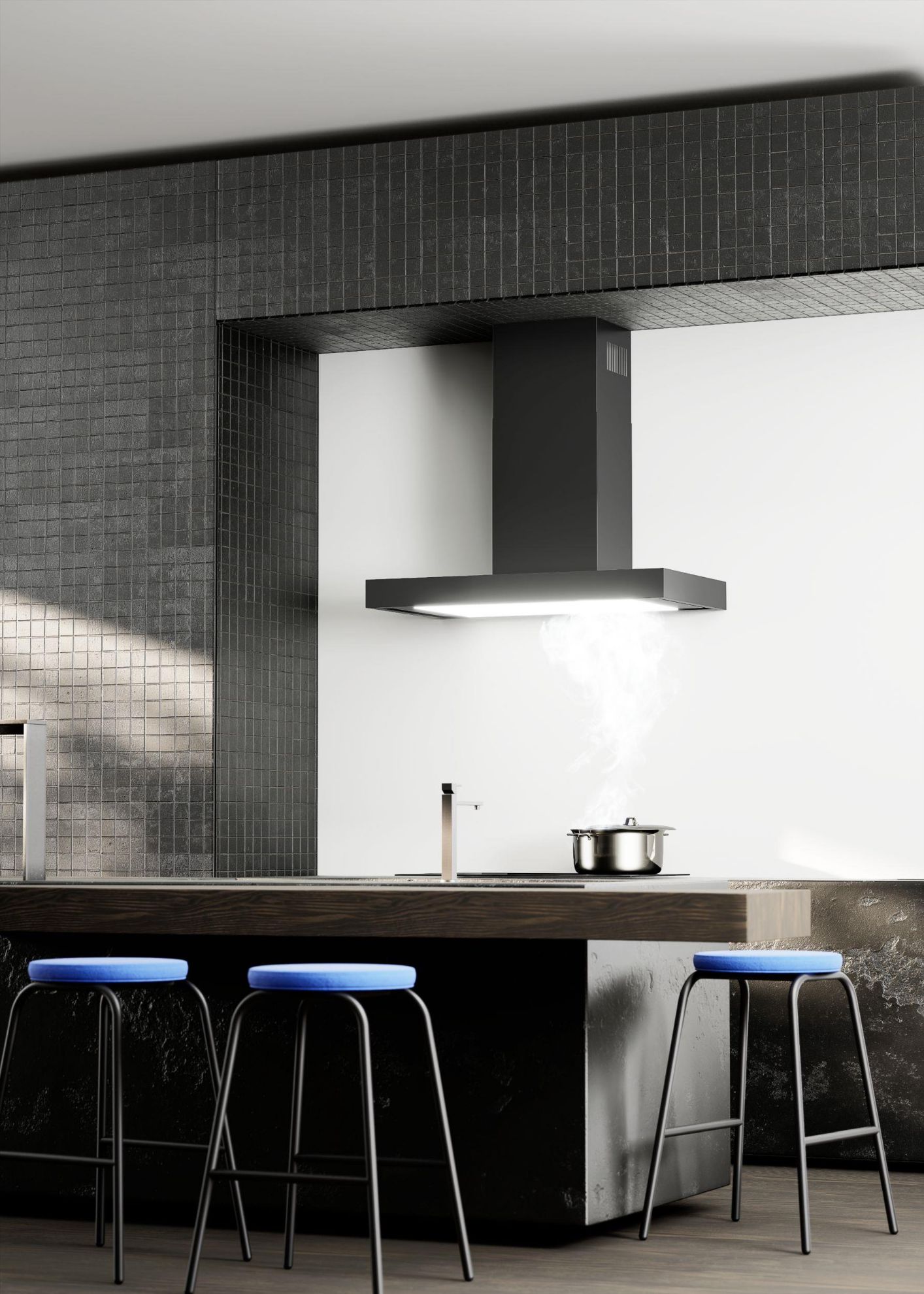 Obrázek Odsavač komínový T-Light Black 90 (CDT9002C)